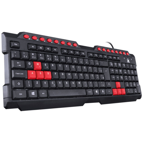 Teclado Gamer Vx Gaming Dragon V2 Abnt2 1.8M Preto Com Vermelho - Gt100