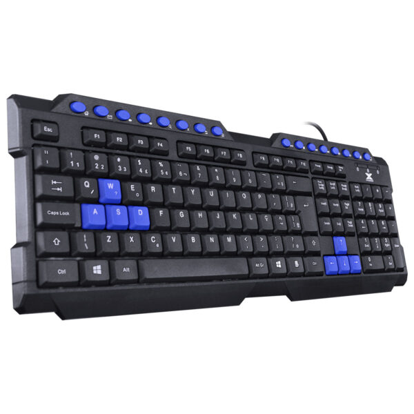 Teclado Gamer Vx Gaming Dragon V2 Abnt2 1.8M Preto Com Azul - Gt102