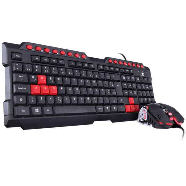 Kit Teclado E Mouse Gamer Grifo - Mouse 2400 Dpi Cabo Usb 1.8 Metros Led Vermelho - Vgc-01V