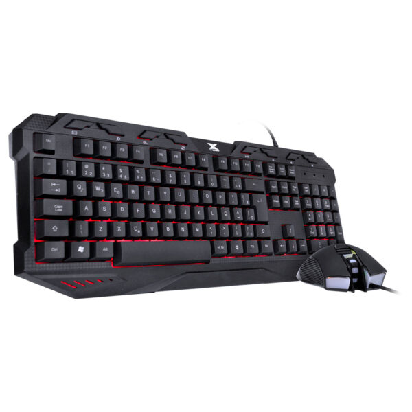 Kit Teclado E Mouse Gamer Kraken - Mouse 2400 Dpi Led 3 Cores Cabo Usb 1.8 Metros - Vgc-02