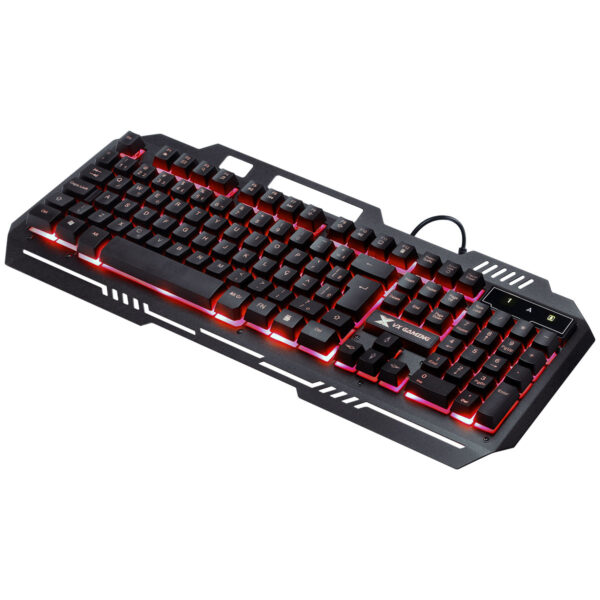 Teclado Gamer Shield Abnt2 Multimidia Led Vermelho 1.8 Metros Usb Com Topo Em Metal Sensacao Mecanica - Gt602 - Image 3