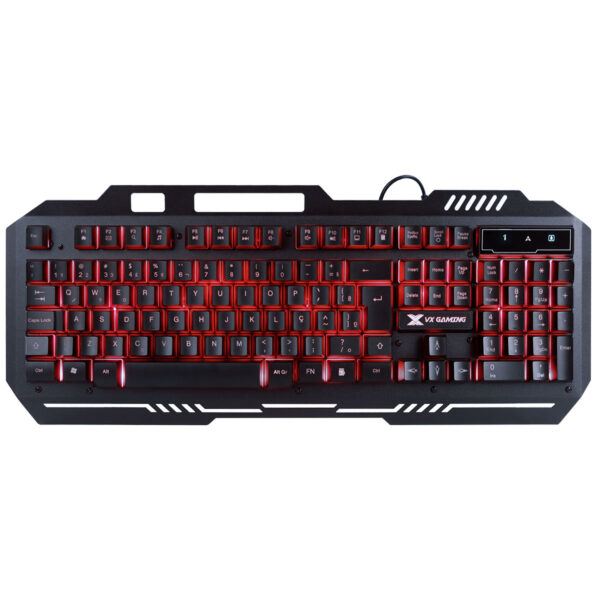 Teclado Gamer Shield Abnt2 Multimidia Led Vermelho 1.8 Metros Usb Com Topo Em Metal Sensacao Mecanica - Gt602 - Image 4