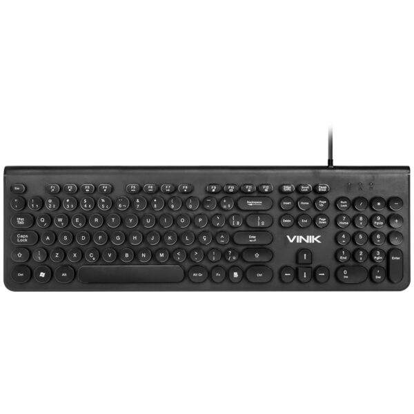 Teclado Usb Multimidia Dynamic Circle Abnt2 Teclas Redondas Cabo Usb 1.8M Preto - Dc100P