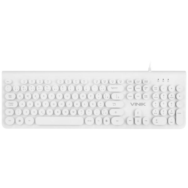 Teclado Usb Multimidia Dynamic Circle Abnt2 Teclas Redondas Cabo Usb 1.8M Branco - Dc110B