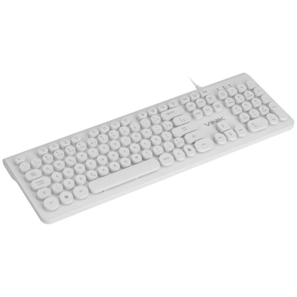 Teclado Usb Multimidia Dynamic Circle Abnt2 Teclas Redondas Cabo Usb 1.8M Branco - Dc110B - Image 2