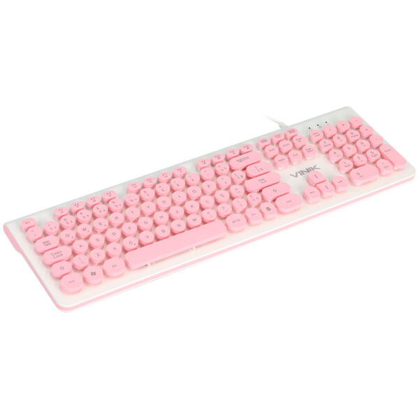 Teclado Usb Multimidia Dynamic Circle Abnt2 Teclas Redondas Cabo Usb 1.8M Rosa - Dc120R - Image 2