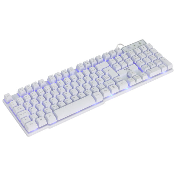 Teclado Gamer Vx Gaming Hydra Branco Abnt2 Multimídia Com Led Azul Sensacao Mecanica Usb 1.8M - Gth100Ba - Image 2