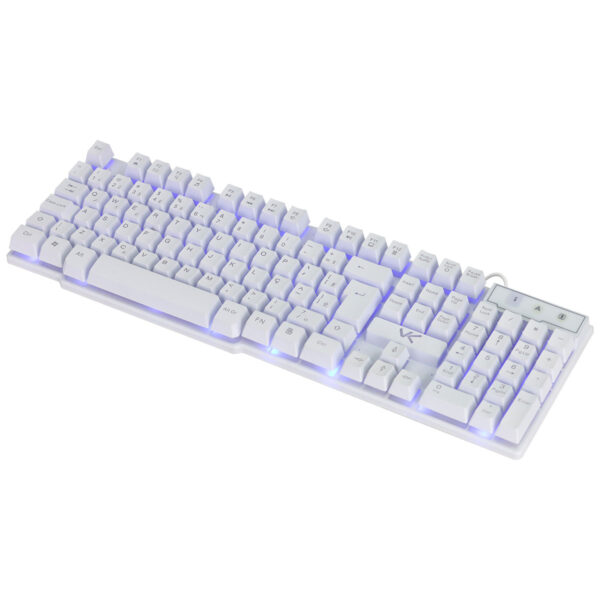 Teclado Gamer Vx Gaming Hydra Branco Abnt2 Multimídia Com Led Azul Sensacao Mecanica Usb 1.8M - Gth100Ba - Image 3