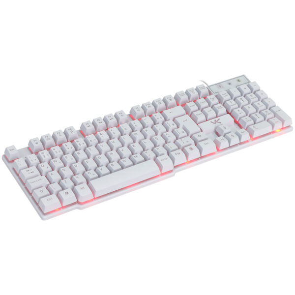 Teclado Gamer Vx Gaming Hydra Branco Abnt2 Multimídia Com Led Vermelho Sensacao Mecanica Usb 1.8M - Gth110Bv - Image 2