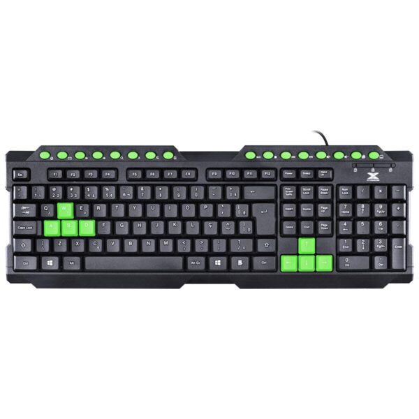 Teclado Gamer Vx Gaming Dragon V2 Abnt2 1.8M Preto Com Verde - Gt104 - Image 2