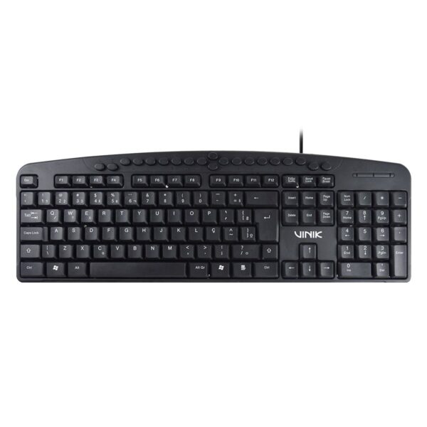 Teclado Usb Multimidia Dynamic 107 Teclas + 20 Teclas Multimidia Abnt2 Resistente À Água 1.8M Preto - Dt141