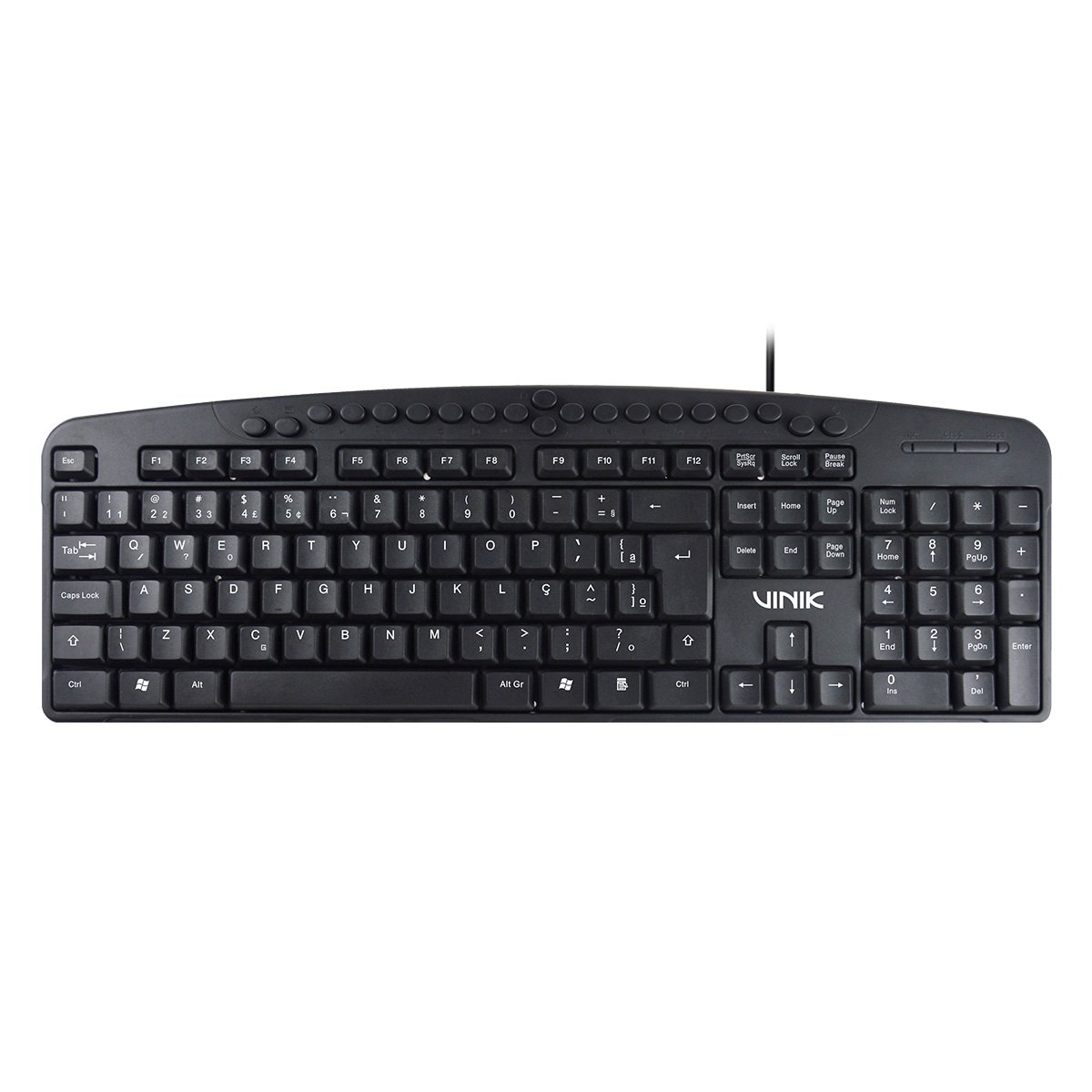 Teclado Usb Multimidia Dynamic 107 Teclas + 20 Teclas Multimidia Abnt2 Resistente À Água 1.8M Preto - Dt141