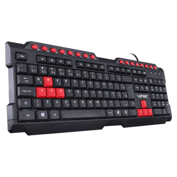 Teclado Gamer Vx Gaming Dragon V2 Abnt2 1.8M Preto Com Vermelho - Gt100