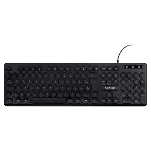 Teclado Usb Multimidia Slim Chocolate Teclas Redondas Led Branco 1.8M - Tc200 - Imagem 3